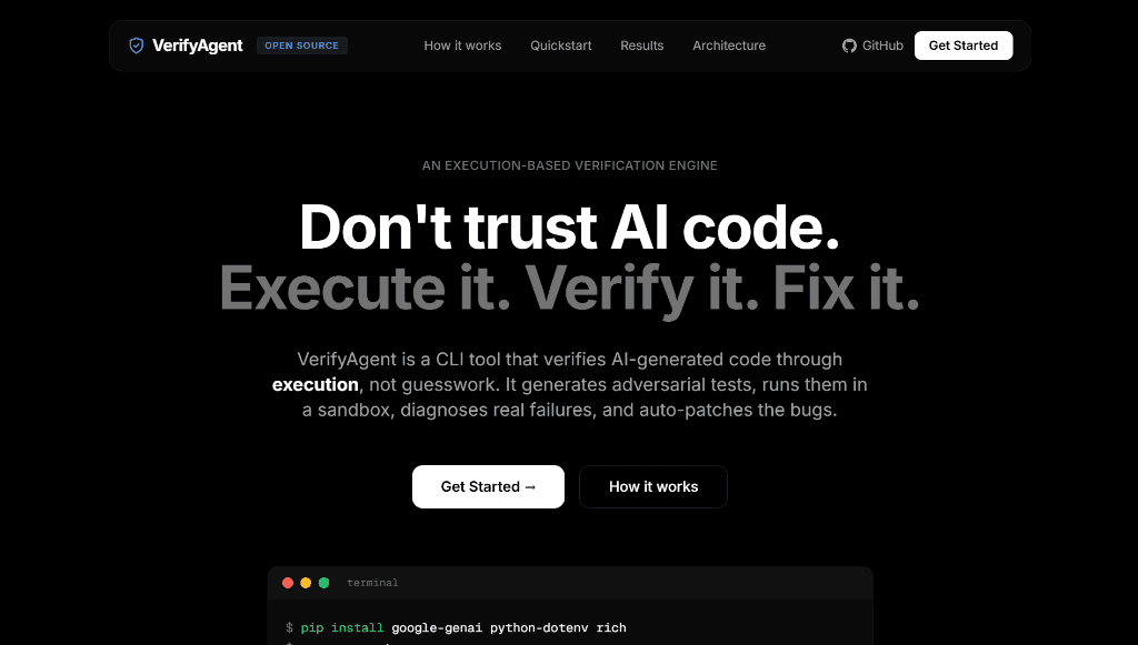 VerifyAgent: AI Code Verification Engine