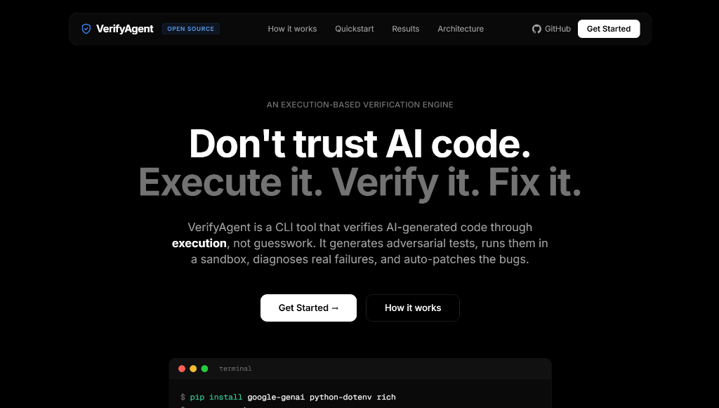 VerifyAgent: AI Code Verification Engine